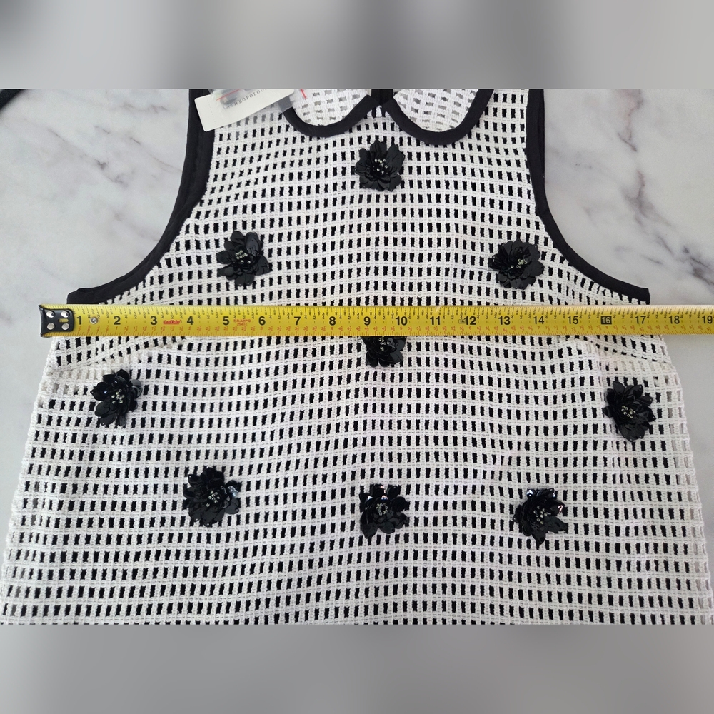 Maeve‎ Sleeveless Embellished Drop Waist Mini Dress Croceht,Tulle And Flower - Picture 14 of 14